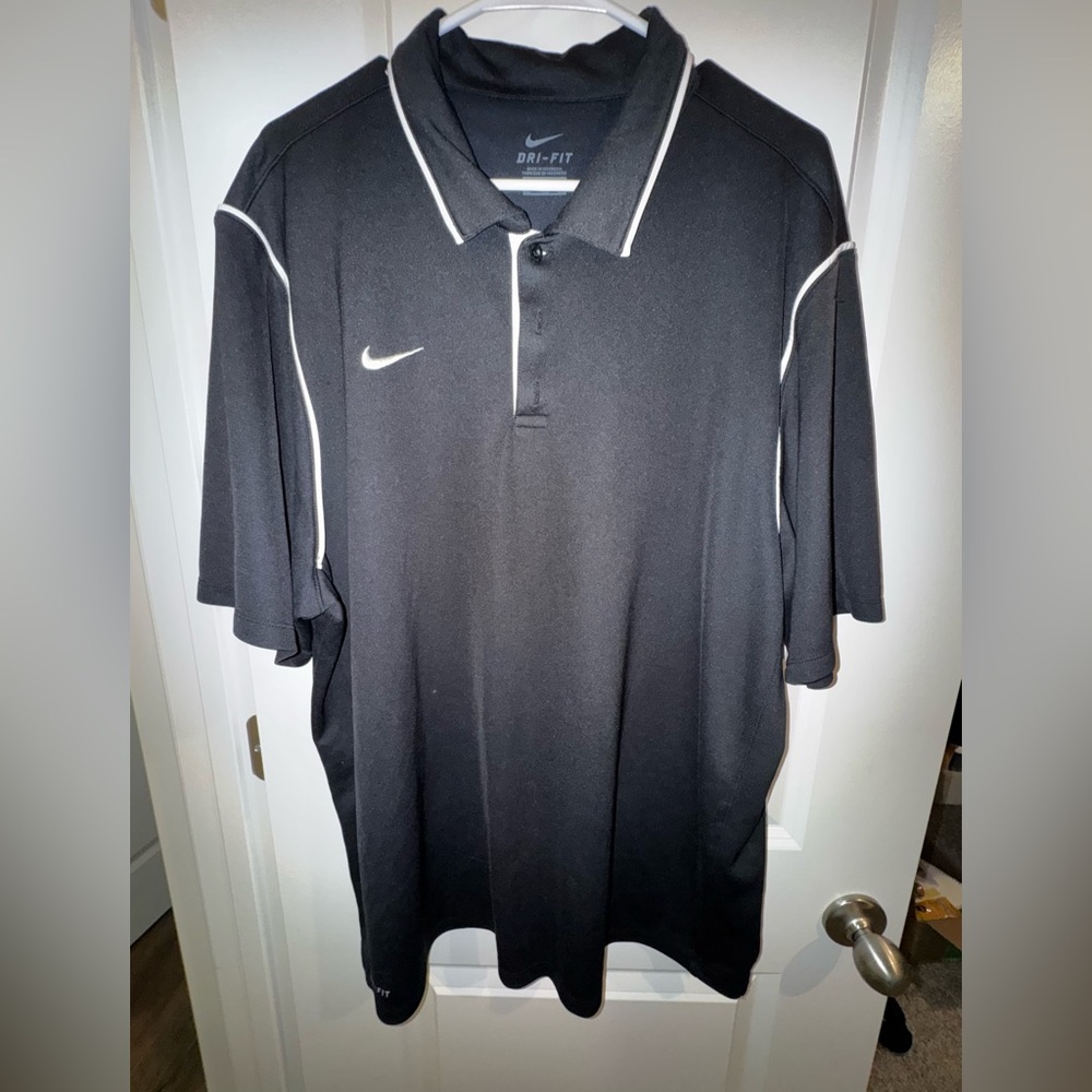 Men’s Nike Black Polo with White Accents